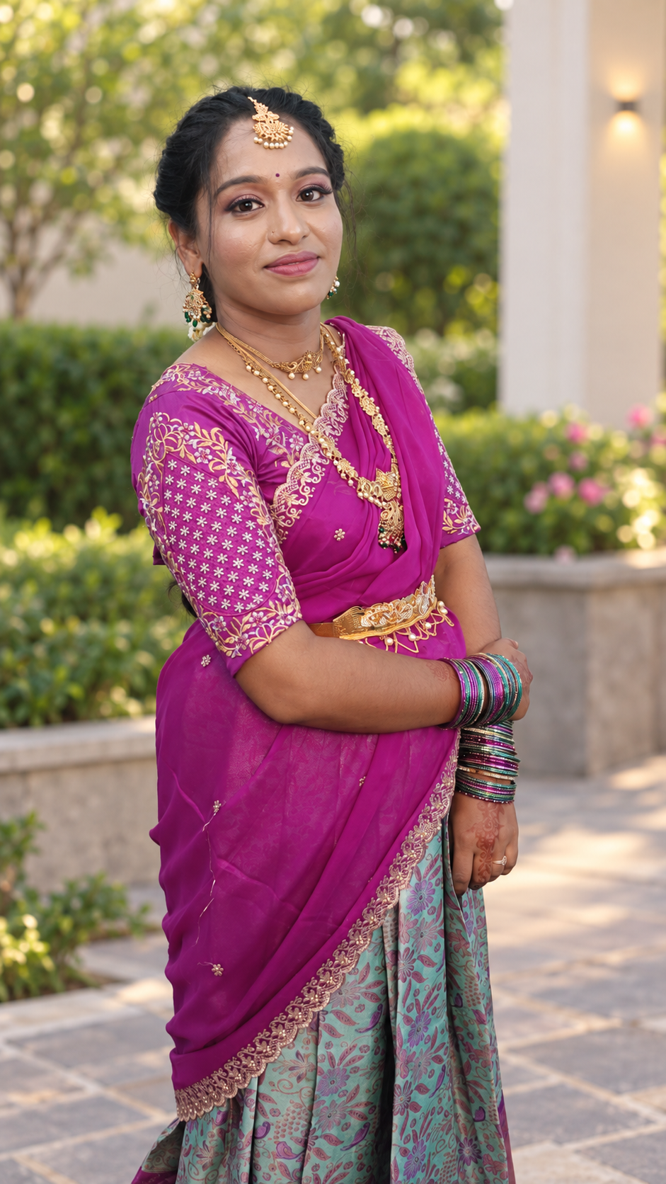 Engagement makeup training look by Mounika Makeover